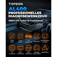 Čtečka kódů Topdon OBD2 AL400 Skener OBD2, diagnostický nástroj do auta s 10 funkcemi OBD – kontrola světla motoru/test emisí sm